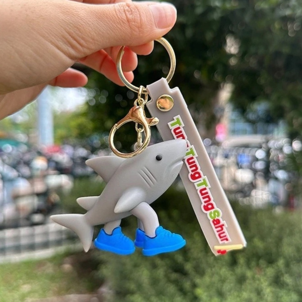 Tung Tung brainrot Keychain with Blue Shoes. NWOT
